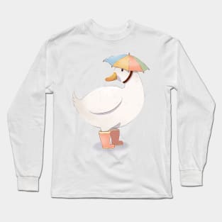 Umbrella Hat Duck Long Sleeve T-Shirt